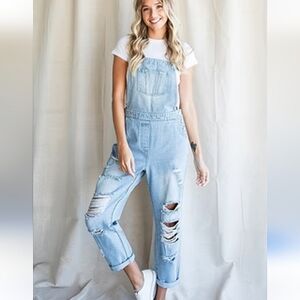 Dance & Marvel Distressed Denim Overalls